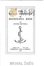 THE LITTLE CHRONICLE of MAGDALENA BACH PDF电子版封面