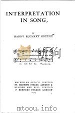 INTERPRETATION IN SONG 1912 PDF电子版封面