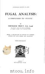 FUGAL ANALYSIS:A COMPANION TO PDF电子版封面