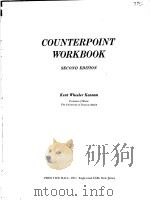 COUNTERPOINT WORKBOOK SECOND EDITION PDF电子版封面 0131843095