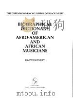 BIOGRAPHICAL DICTIONARY OF AFRO-AMERICAN AND AFRICAN MUSICIANS（1982 PDF版）