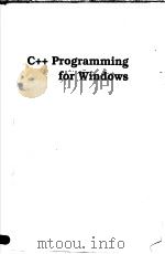 C++Programming for Wndows PDF电子版封面