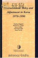 Macroeconomic Policy and Adjustment in Korea 1970-1990（ PDF版）