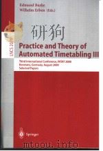 Prctice and Theory of Automated Timetabling Ⅲ PDF电子版封面 3540424210