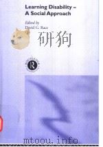 LEARNING DISABILITY-A SOCIAL APPROACH PDF电子版封面 0415250374