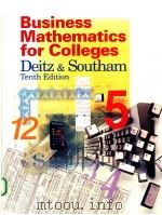 Business Mathematics for Colleges Deitz Southam PDF电子版封面 0538811870