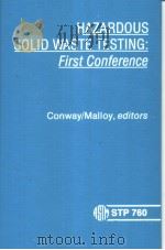 HAZARDOUS SOLID WASTE TESTING:FIRST CONFERENCE PDF电子版封面
