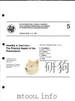 HEREDITY IN CAST IRON-THE PHYSICAL ASPECT OF THE PHENOMENON PDF电子版封面