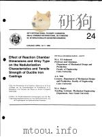 EFFECT OF REACTION CHAMBER CIMENSIONS AND ALLOY TYPE ON THE NODULARIZATION CHARACTERISTICS AND TENSI PDF电子版封面 E.NECHTELBERGER H.PUHR J.B.VON