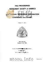 1962 PROCEEDINGS of INSTRUMENT SOCIETY of AMERICA 17th ANNUAL INSTRUMENT-AUTOMATION CONFERENCE and E PDF电子版封面