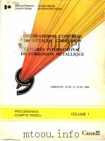 INTERNATIONAL CONGRESS ON METALLIC CORROSION VOLUME 1 PDF电子版封面 0660527014