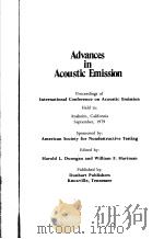 ADVANCES IN ACOUSTIC EMISSION 1981 PDF电子版封面