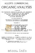 ALLEN‘S COMMERCIAL ORGANIC ANALYSIS FIFTH EDTTION VOL VⅠ PDF电子版封面