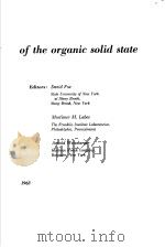 PHYSICS AND CHEMISTRY OF THE ORGANIC SOLID STATE PDF电子版封面