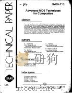 ADVANCED NDE TECHNIQUES FOR COMPOSITES PDF电子版封面
