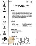RTM-THE RIGHT CHOICE FOR THE 80 PDF电子版封面