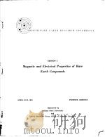 MAGNETIC AND ELECTRICAL PROPERTIES OF RARE EARTH COMPOUNDS SESSION Ⅰ PDF电子版封面