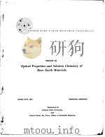 OPTICAL PROPERTIES AND SOLUTION CHEMISTRY OF RARE EARTH MATERIALS SESSION Ⅲ（ PDF版）