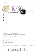 A DIRECTIONALLY SOLIDIFIED IRON-CHROMIUM-ALUMINUM-TANTALUM CARBIDE EUTECTIC ALLOY PDF电子版封面 FREDRIC H.HARF