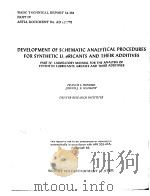 DEVELOPMENT OF SCHEMATIC ANALYTICAL PROCEDURES FOR SYNTHETIC LUBRICANTS AND THEIR ADDITIVES PDF电子版封面 FRANCIS S.BONOMO JOSEPH J.E.SC