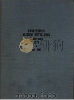PROCEEDINGS VACUUM METALLURGY CONFERENCE PDF电子版封面