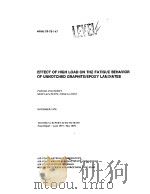 EFFECT OF HIGH LOAD ON THE FATIGUE BEHAVIOR OF UNNOTCHED GRAPHITE/EPOXY LAMINATES PDF电子版封面