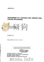 DEVELOPMENT OF A WELDABLE HIGH STRENGTH STEEL (VIM/ESR PROCESSING) PDF电子版封面