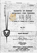 PROPERTIES OF POWDER METALLURGY STEEL FORGINGS PDF电子版封面 A.CROWSOM
