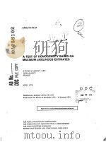 A TEST OF HOMOGENEITY BASED ON MAXIMUM LIKELIHOOD ESTIMATES PDF电子版封面
