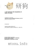 A TEST METHOD FOR EVALUATION OF METAL POWDERS PDF电子版封面