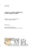 AEROSPACE MATERIALS RESPONSE TO INTENSE THERMAL RADIATION PDF电子版封面