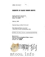 CHEMISTRY OF HALIDE WINDOW GROWTH PDF电子版封面