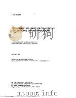 DEVELOPMENT OF LIQUID CRYTAL SYSTEMS FOR AIR FORCE DISPLAY APPLICATIONS     PDF电子版封面     
