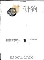 PREPRINTS OF SESSION PREPRINTS DE LA SEANCE BERICHTE ZUR SITZUNG B 2JUNE 1970 PDF电子版封面
