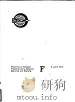 PREPRINTS OF SESSION PREPRINTS DE LA SEANCE BERICHTE ZUR SITZUNG F 3JUNE 1970 PDF电子版封面