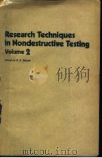 RESEARCH TECHNIQUES IN NONDESTRUCTIVE TESTING VOLUME 2 PDF电子版封面 EDITED BY R·S·SHARPE
