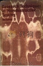 RESEARCH TECHNIQUES IN NONDESTRUCTIVE TESTING VOLUME III PDF电子版封面 R·S·SHARPE