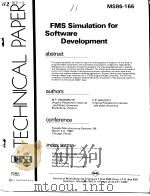 TECHNICAL PAPER MS86-166 FMS Simulation for Software Development PDF电子版封面