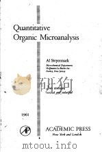 QUANTITATIVE ORGANIC MICROANALYSIS PDF电子版封面