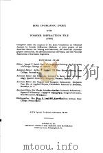 FINK INORGANIC INDEX TO THE POWDER DIFFRACTION FILE 1963（ PDF版）
