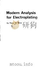 Modern Analysis for Electroplating PDF电子版封面 Peter W.Wild