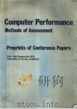 Computer Porformance Methods of Assessment Preprints of Conference Papers PDF电子版封面