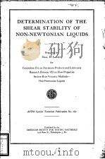 DETERMINATION OF THE SHEAR STABILITY OF NON NEWTONIAN LIQUIDS PDF电子版封面 NEALD·LAWSON