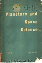PLANETARY AND SPACE SCIENCE VOLUME 3 PDF电子版封面