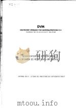 DVM DEUTSCHER VERBAND FUR MATERIALPRUFUNG E.V. VORTRAGE DER 4.SITZUNG DES ARBEITSKREISES BETRIEBSFE PDF电子版封面