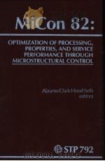 MICON 82:OPTIMIZATION OF PROCESSING PDF电子版封面