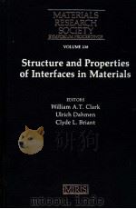 STRUCTURE AND PROPERTIES OF INTERFACES IN MATERIALS PDF电子版封面 WILLIAM A·T·CLARK