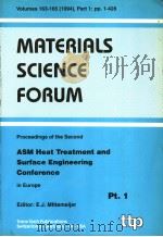 MATERIALS SCIENCE FORUM PT1 PDF电子版封面 E·J·MLTTEMEIJER
