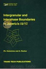 INTERGRANULAR AND INTERPHASE BOUNDARIES IN MATERIALS IIB92 PDF电子版封面 A·ROCHER