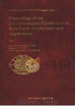 PROCEEDINGS OF THE 6RD INTERNATIONAL CONFERENCE ON RARE EARTH DEVELOPMENT AND APPLICATIONS VOLUME 2 PDF电子版封面